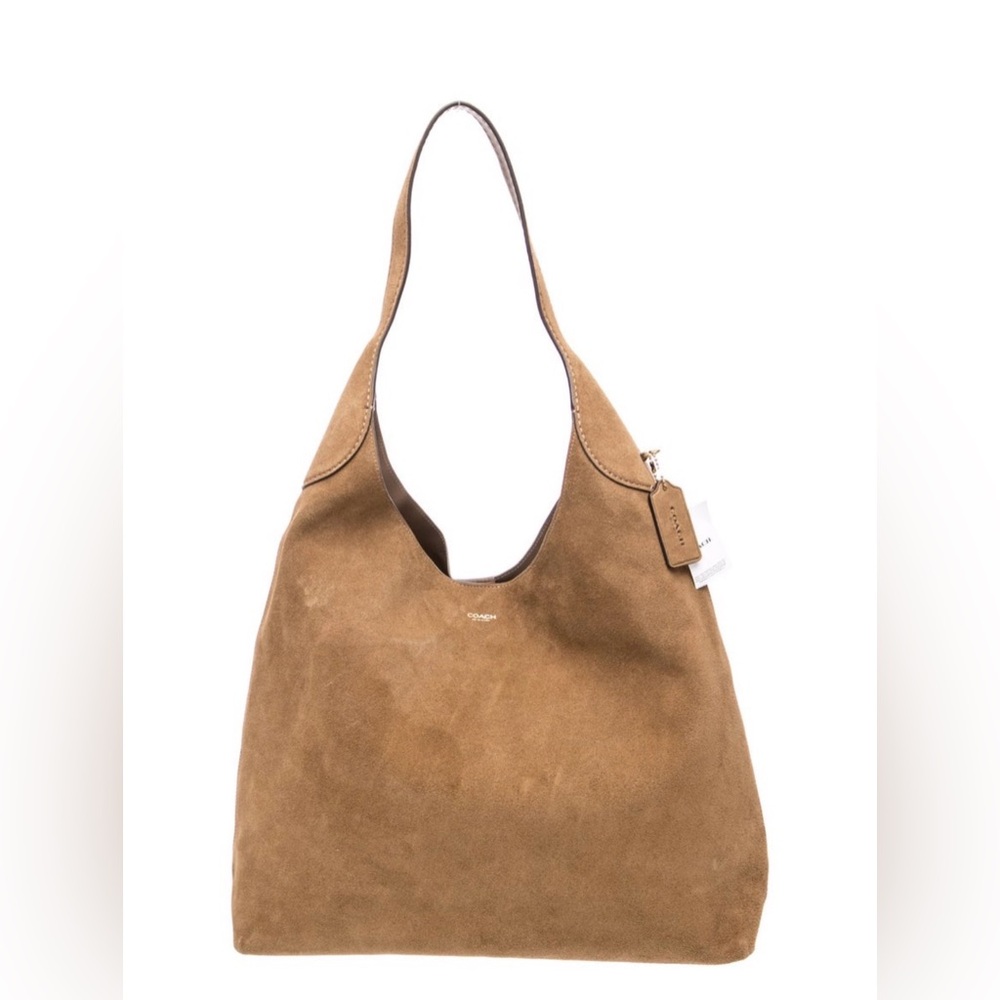 Coach Suede Hobo Bag in Tan Brown